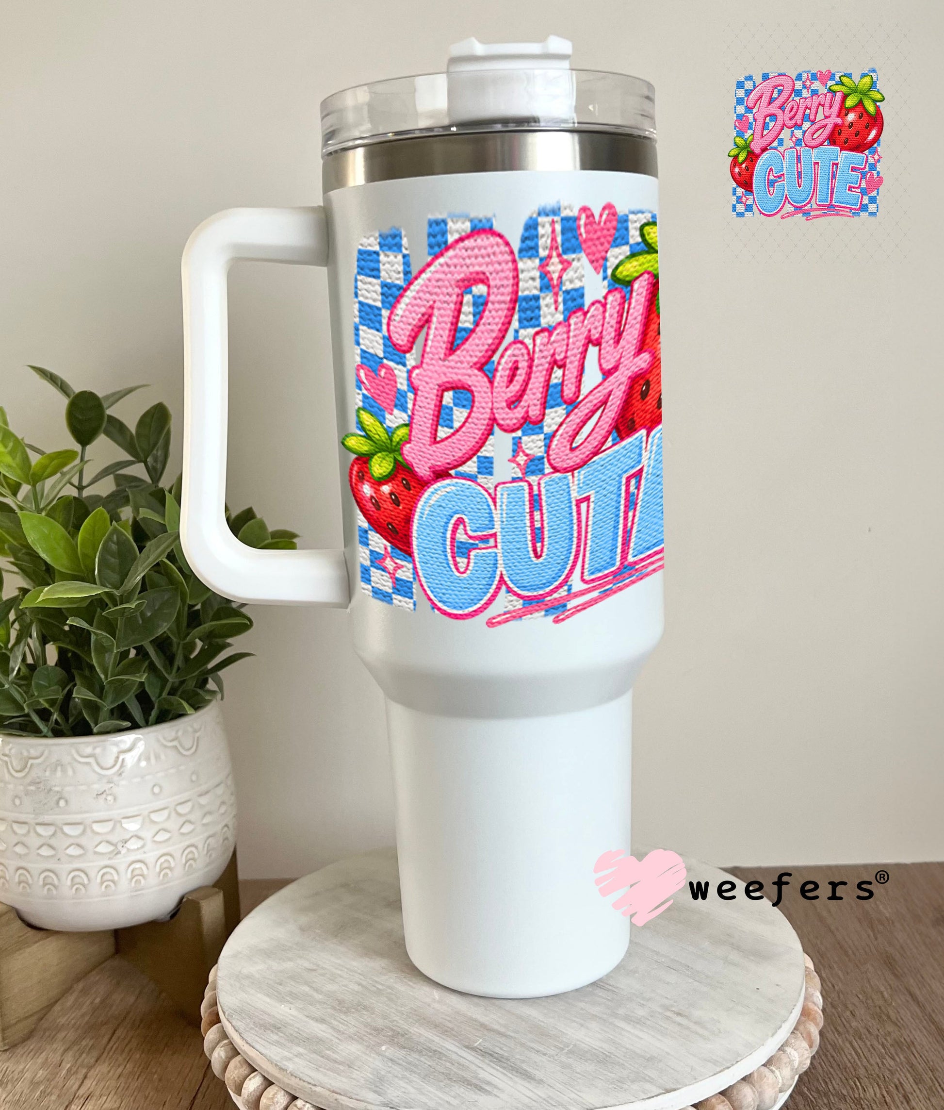 UV DTF Decal - Berry Cute 40oz Tumbler Cup Wrap Weefers