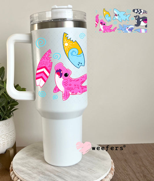 UV DTF Cup Wraps - Shark Friends 40oz Tumbler Cup Wrap Weefers