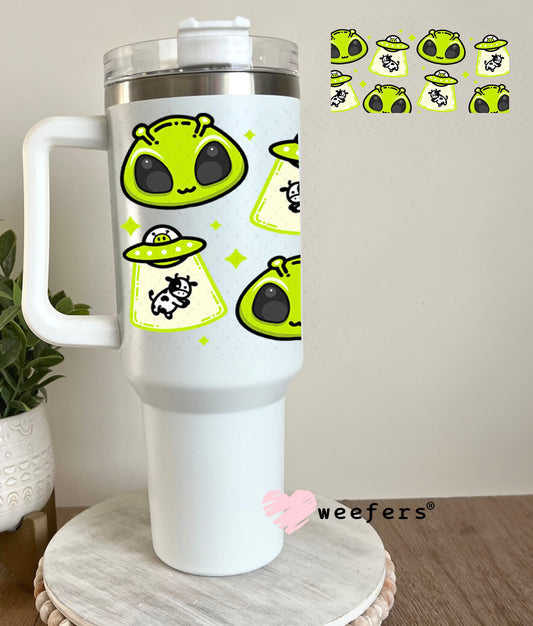 UV DTF Cup Wraps - Alien spaceships 40oz Tumbler Cup Wrap Weefers
