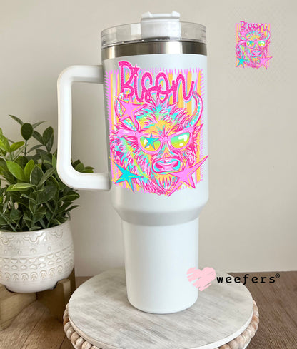 UV DTF Decal - Bison Colorful Mascot 40oz Tumbler Cup Wrap Weefers