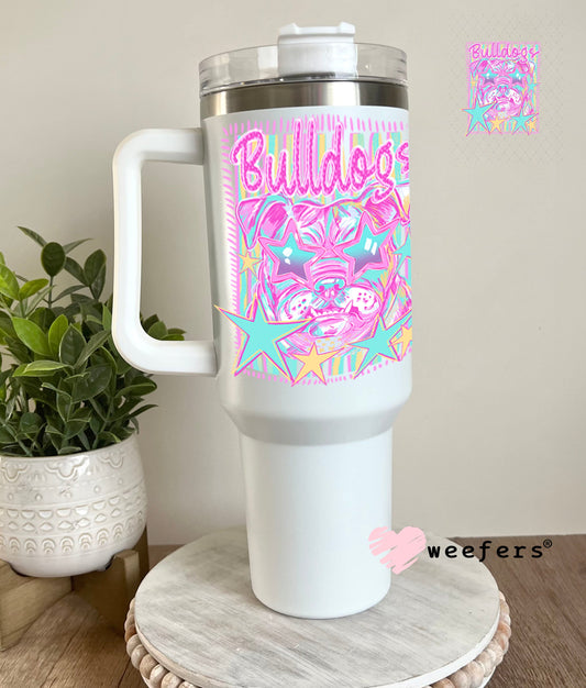 UV DTF Decal - Bulldogs Colorful Mascot 40oz Tumbler Cup Wrap Weefers