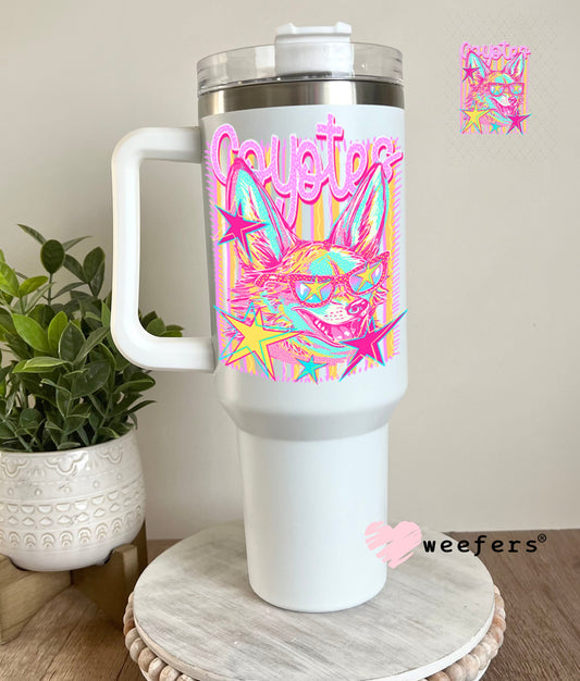 UV DTF Decal - Coyotes Colorful Mascot 40oz Tumbler Cup Wrap Weefers