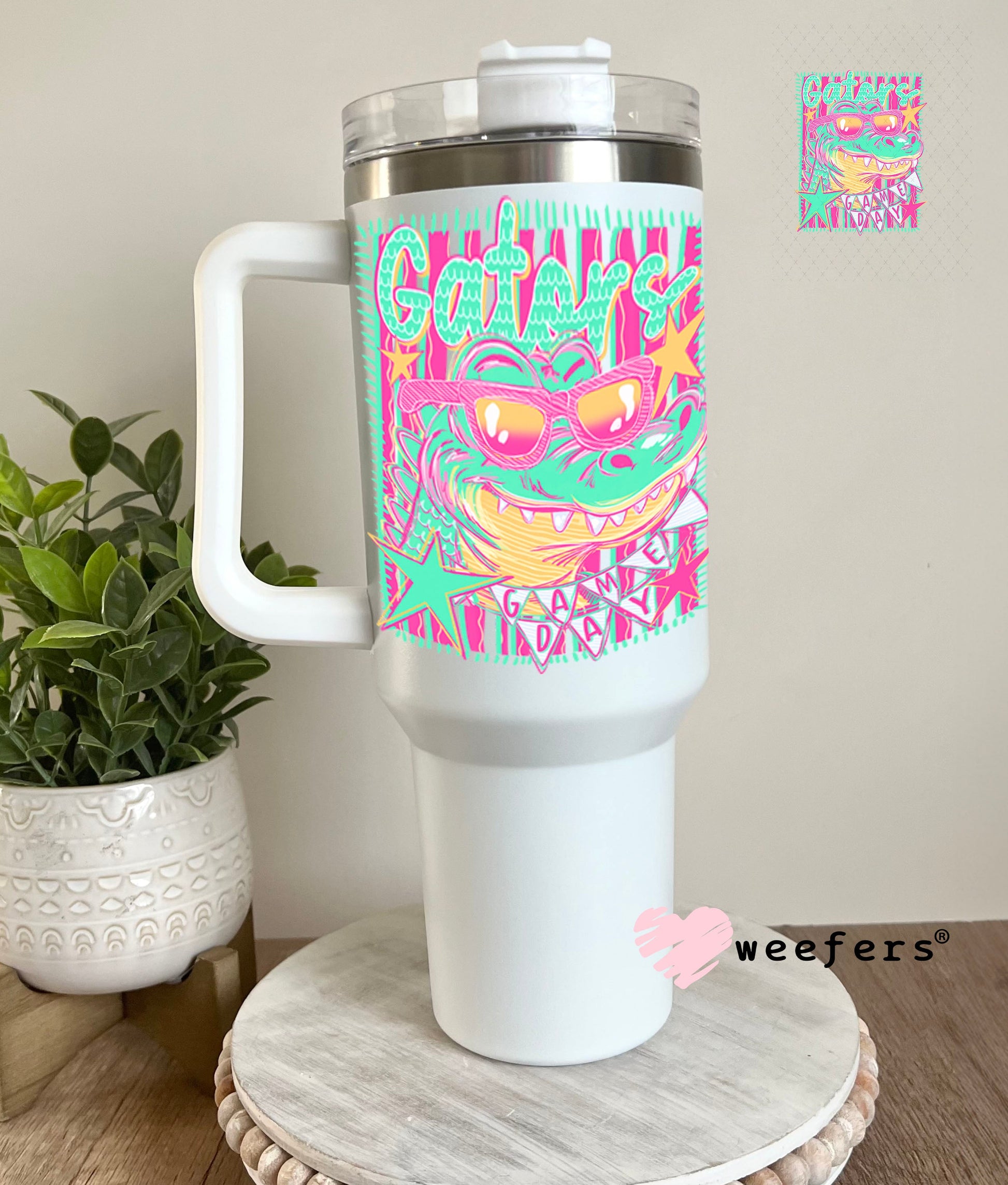 UV DTF Decal - Gators Game Day Colorful Mascot 40oz Tumbler Cup Wrap Weefers