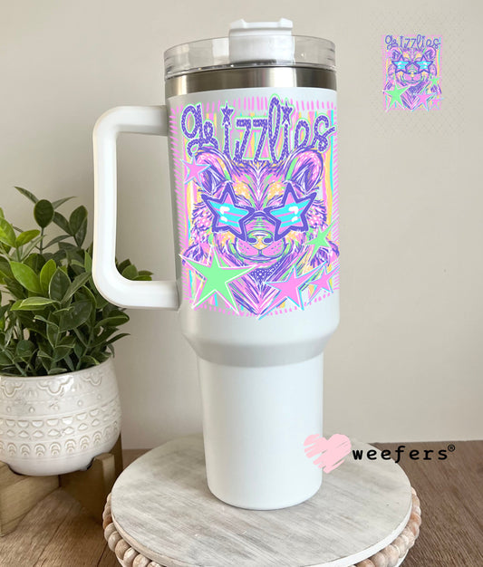 UV DTF Decal - Grizzlies Colorful Mascot 40oz Tumbler Cup Wrap Weefers