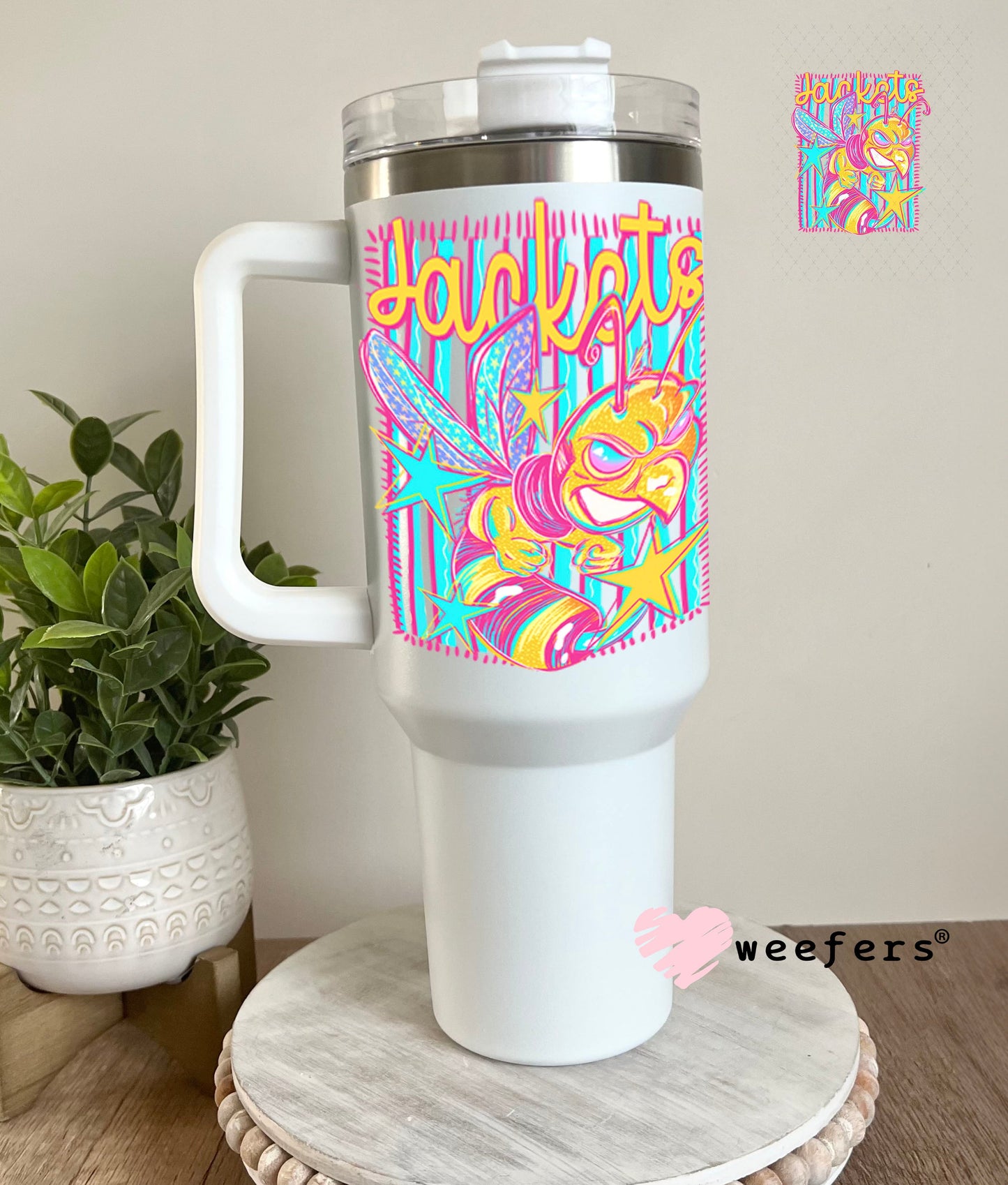 UV DTF Decal - Jackets Colorful Mascot 40oz Tumbler Cup Wrap Weefers