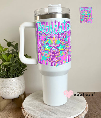 UV DTF Decal - Bobcats Colorful Mascot 40oz Tumbler Cup Wrap Weefers