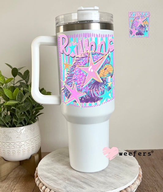 UV DTF Decal - Ravens Colorful Mascot 40oz Tumbler Cup Wrap Weefers