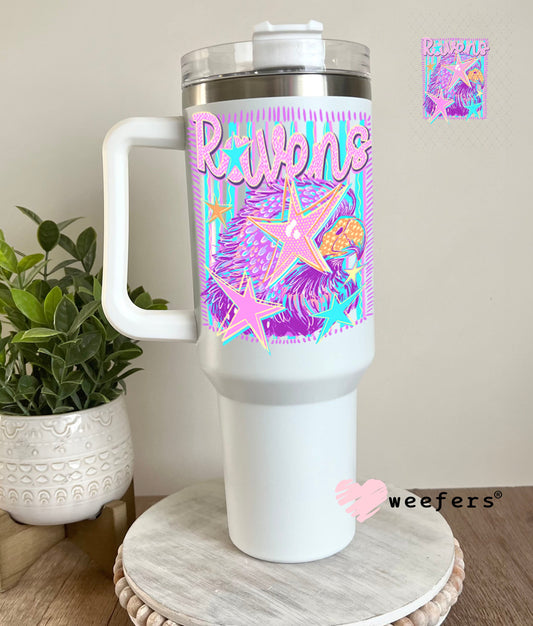 UV DTF Decal - Ravens Colorful Mascot 40oz Tumbler Cup Wrap Weefers