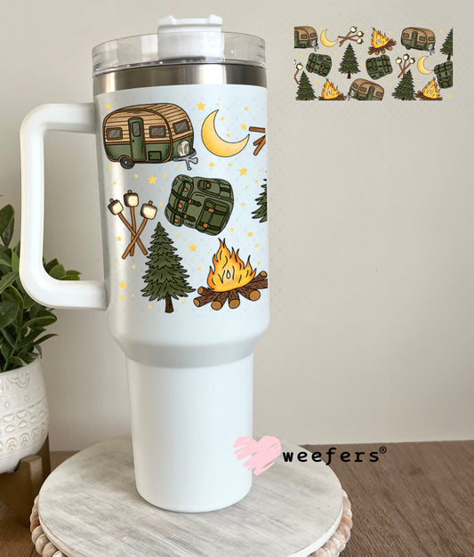 UV DTF Cup Wraps - Retro Camping 40oz Tumbler Cup Wrap Weefers
