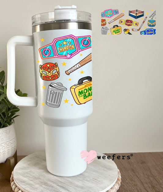 UV DTF Cup Wraps - Wrestling Favorite Things 40oz Tumbler Cup Wrap Weefers