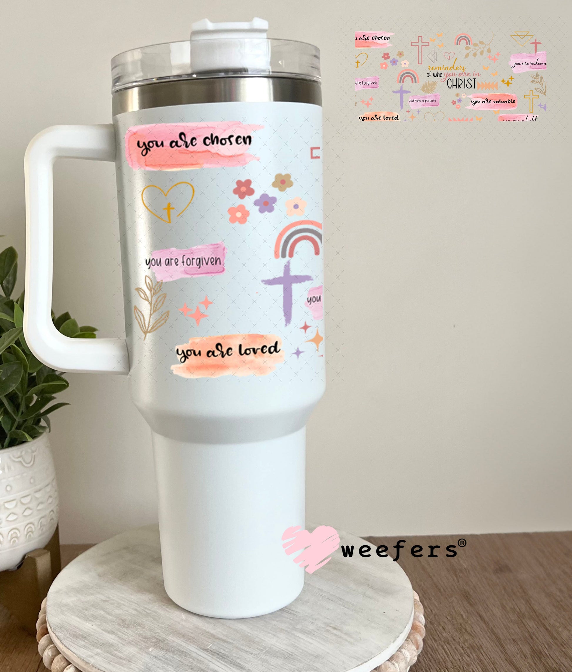 UV DTF Cup Wraps - Christian Daily Reminders 40oz Tumbler Weefers