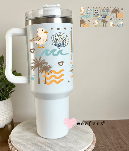 UV DTF Cup Wraps - Sun Sea Sand Summer Vibes 40oz Tumbler Weefers