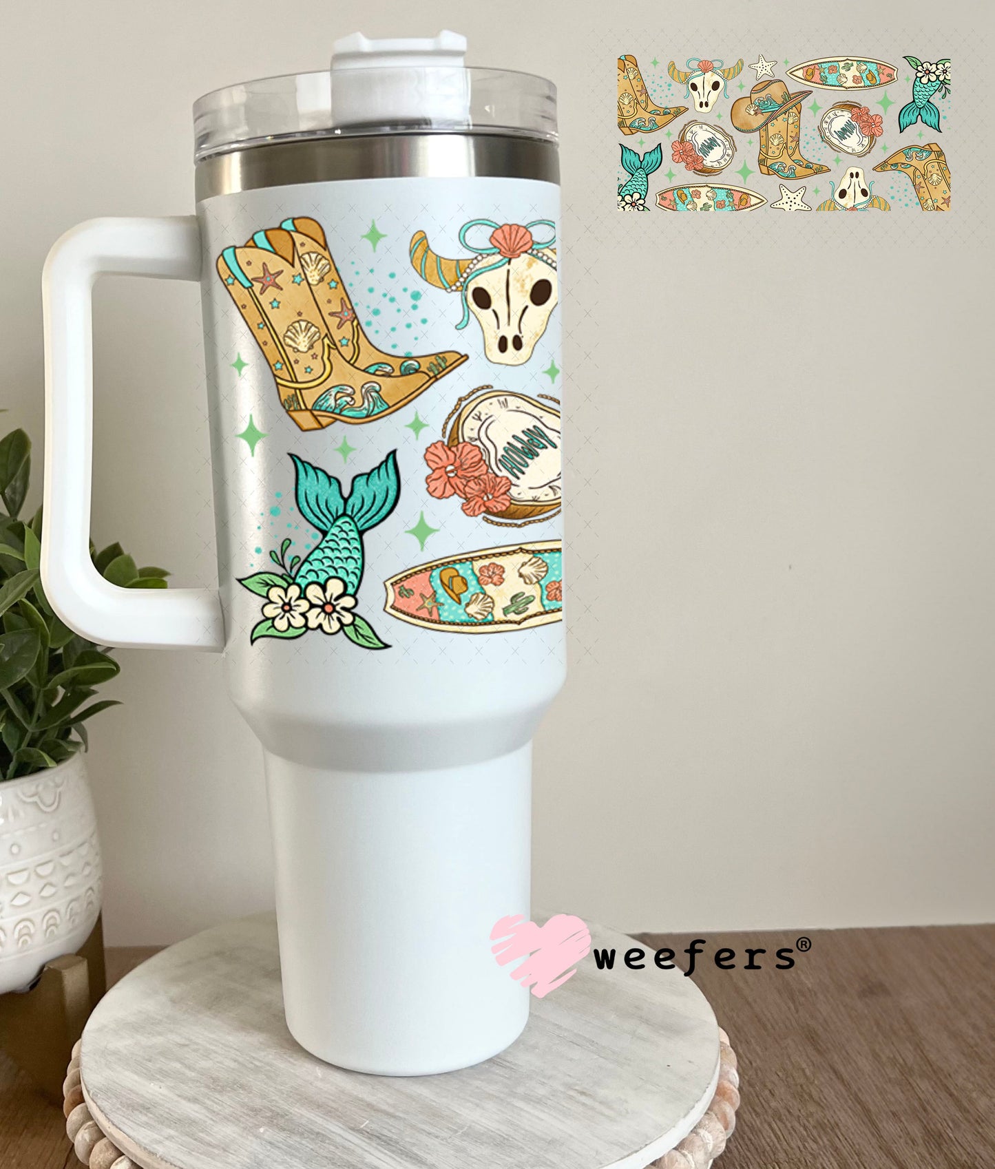 UV DTF Cup Wraps - Western Water Days 40oz Tumbler Weefers