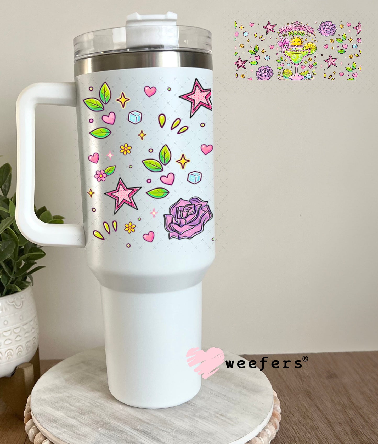 UV DTF Cup Wraps - Margarita Mood - Weefers Exclusive 40oz Tumbler Weefers