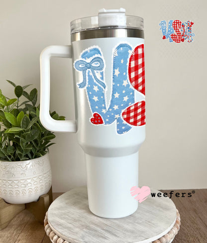 UV DTF Decal - USA Lace 40oz Tumbler Weefers
