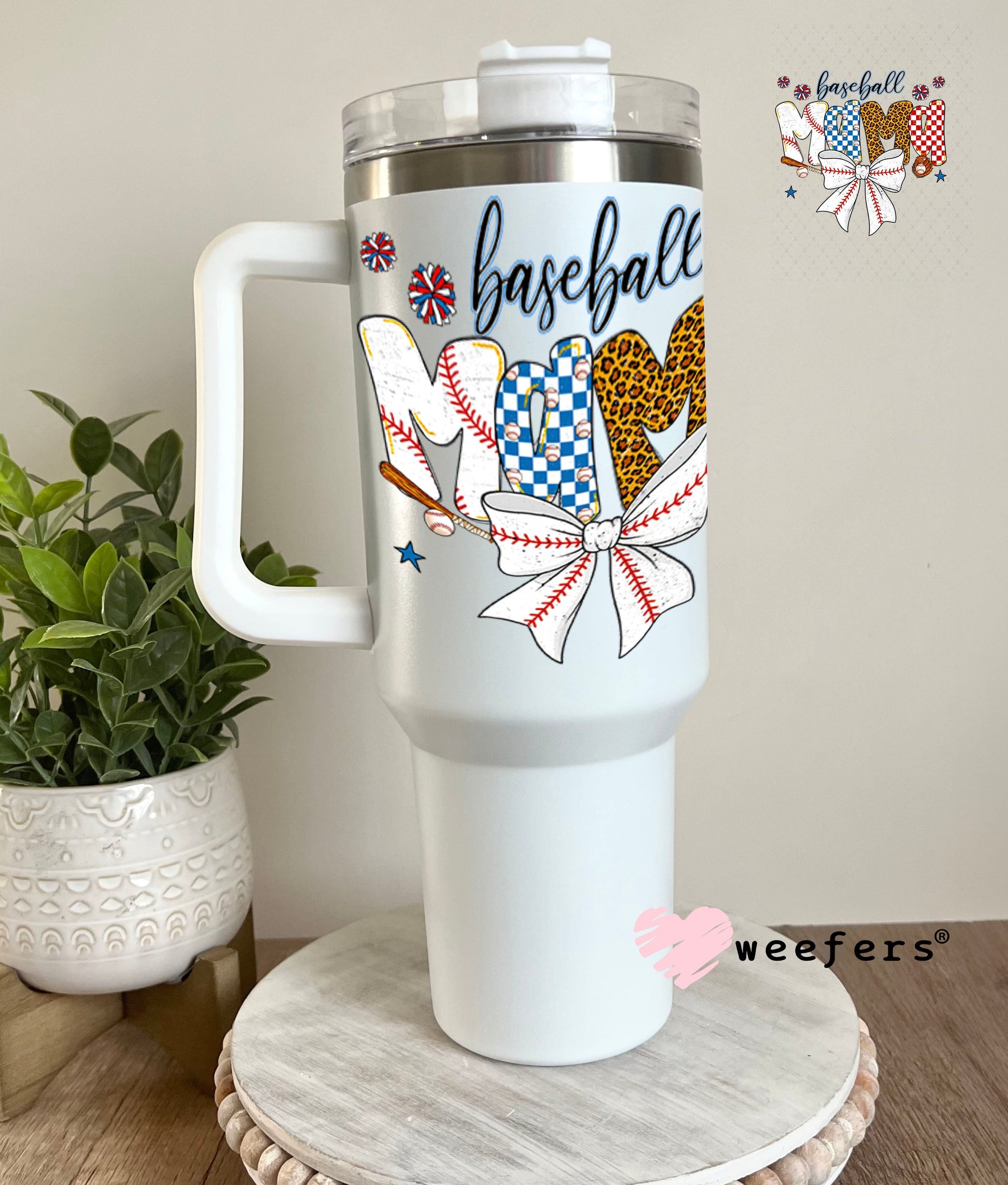 UV DTF Decal - Basball Mama 40oz Tumbler Weefers