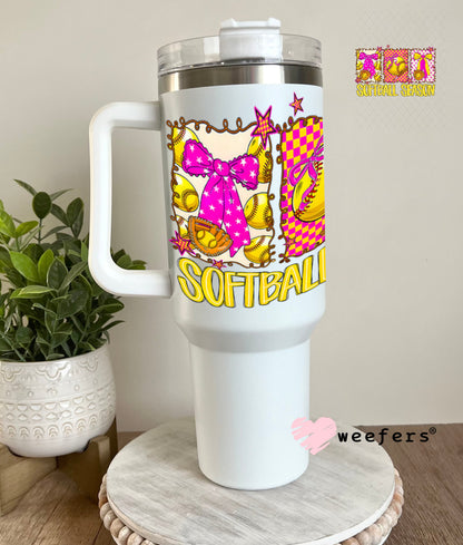 UV DTF Decal - Softball Season Pink 40oz Tumbler Weefers