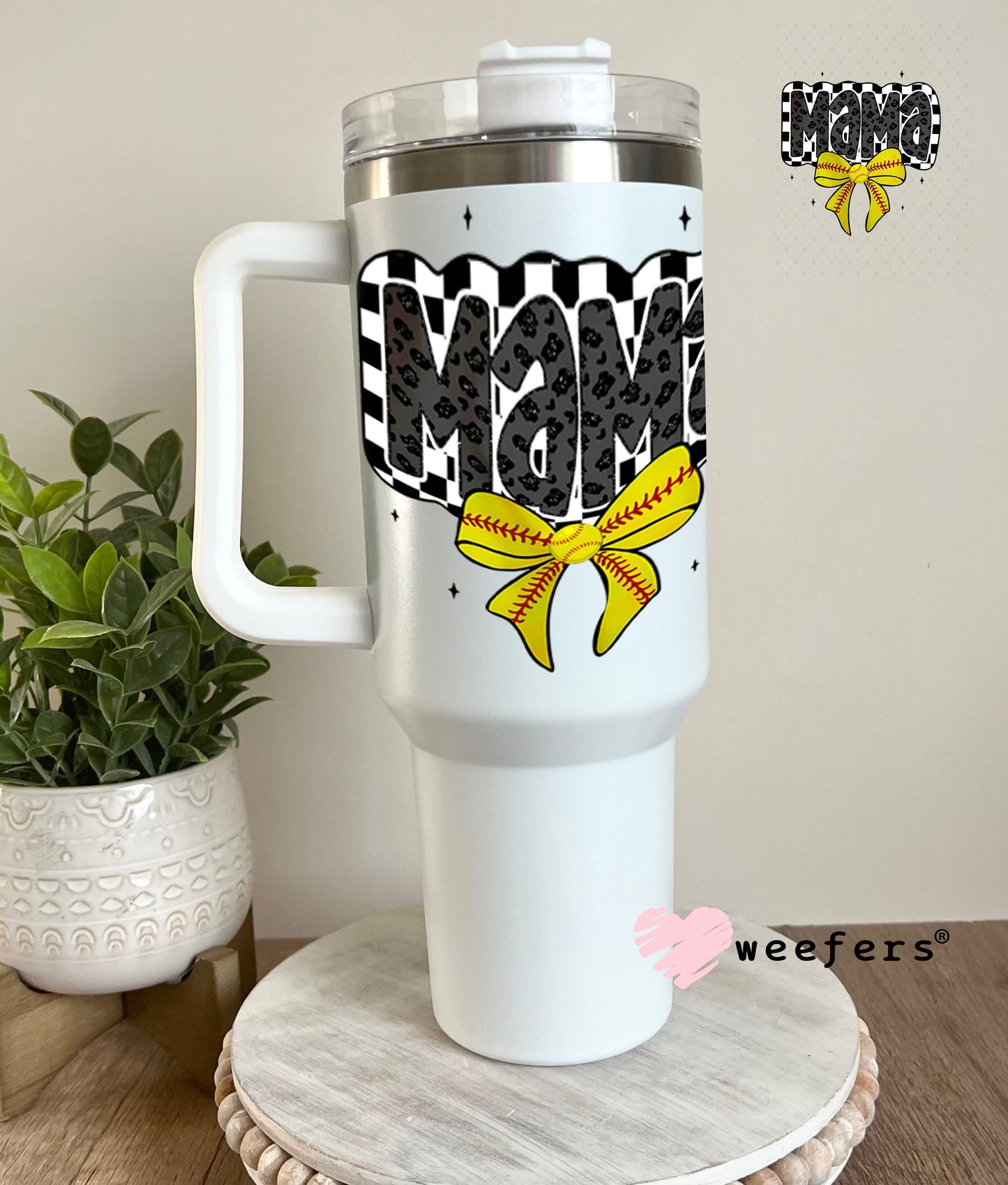UV DTF Decal - Mama Softball 40oz Tumbler Weefers