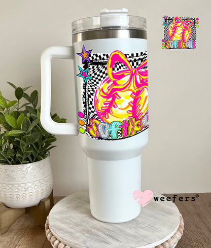 UV DTF Decal - Softball Checkered 40oz Tumbler Weefers