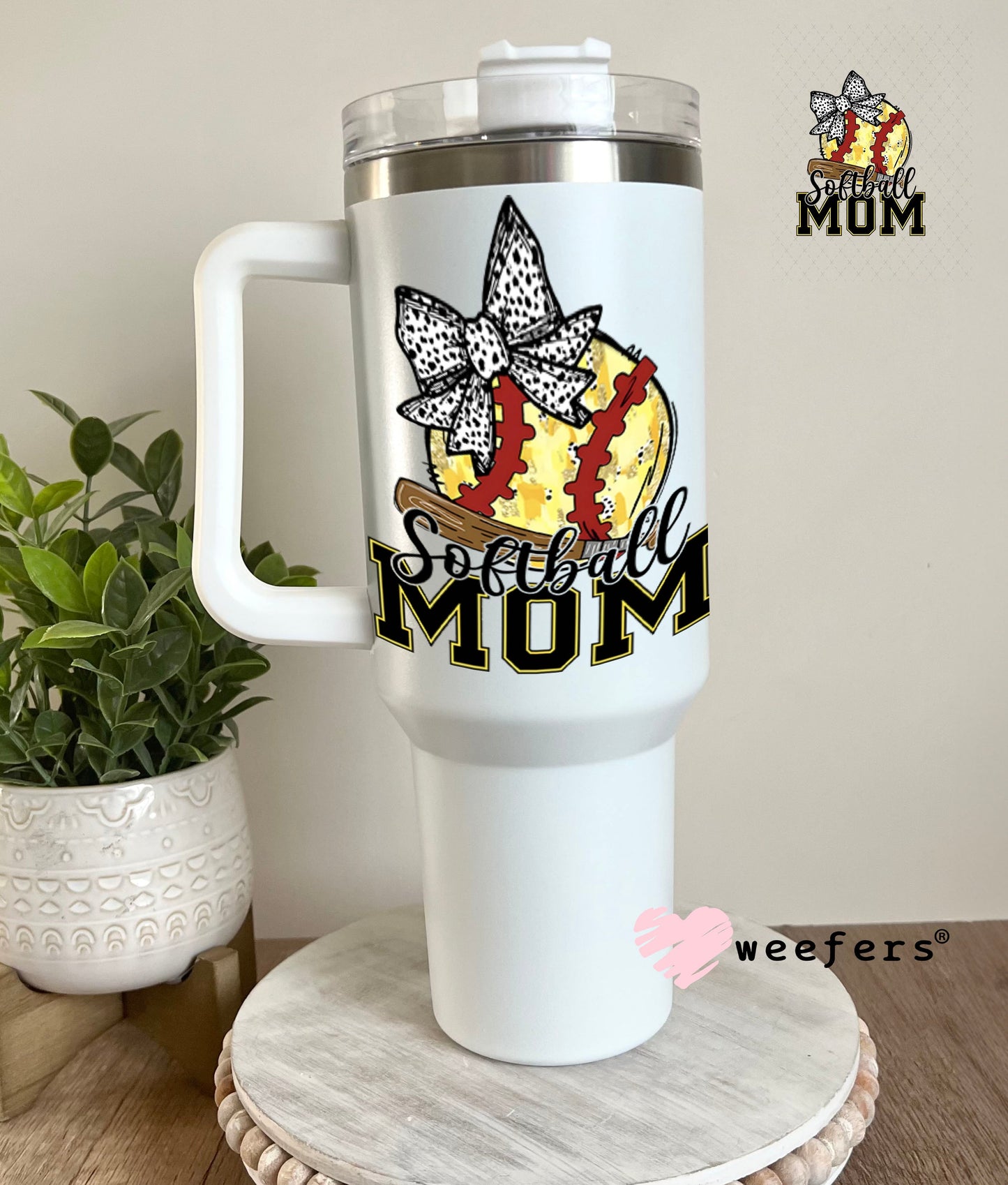 UV DTF Decal - Softball Mom 40oz Tumbler Weefers
