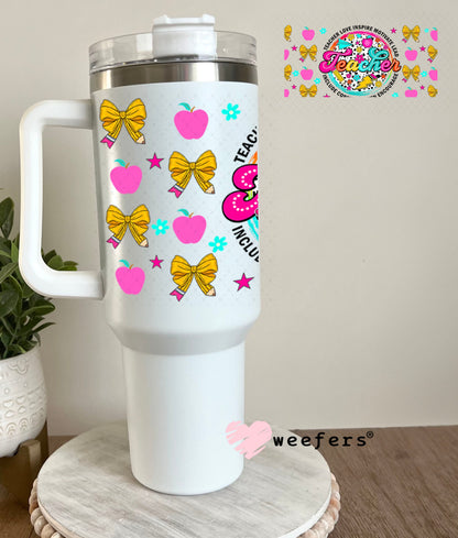 UV DTF Cup Wraps - Teacher Coquett Bows 40oz Tumbler Weefers