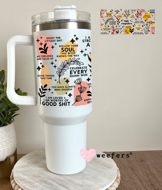 UV DTF Cup Wraps - Bad Words Daily Reminders 40oz Tumbler Weefers