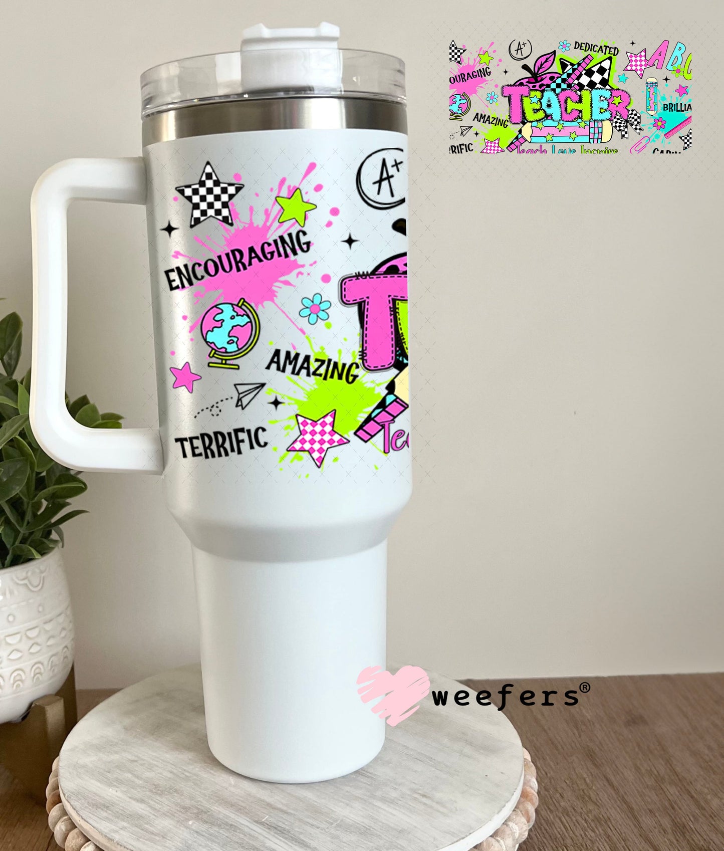 UV DTF Cup Wraps - Teacher Daily Reminders 40oz Tumbler Weefers