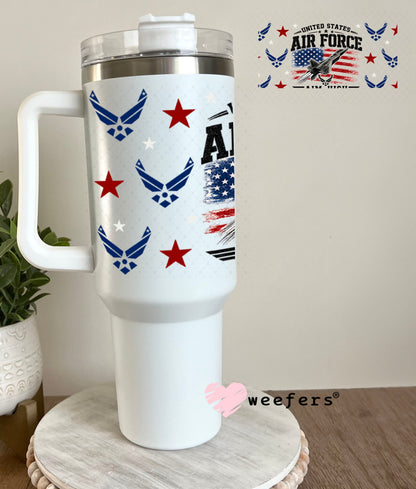 UV DTF Cup Wraps - Uniteds States Airforce Aim High - Weefers® Exclusive 40oz Tumbler Weefers