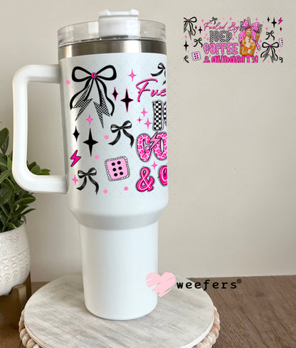 UV DTF Cup Wraps - Fueled by Iced Coffee and Audacity - Weefers® Exclusive 40oz Tumbler Weefers