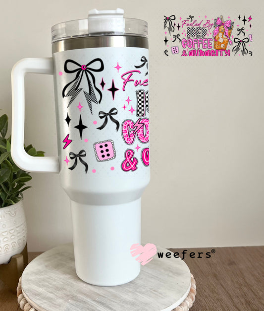 UV DTF Cup Wraps - Fueled by Iced Coffee and Audacity - Weefers® Exclusive 40oz Tumbler Weefers