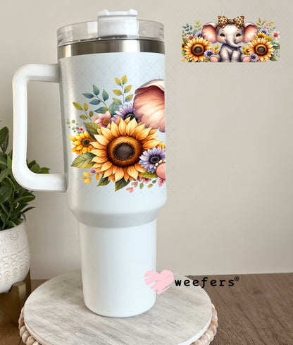UV DTF Cup Wraps - Sunflower Elephan 40oz Tumbler Weefers