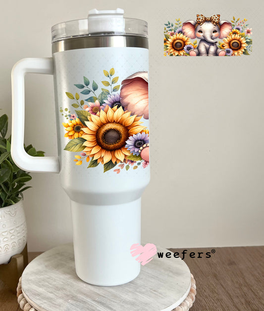 UV DTF Cup Wraps - Sunflower Elephan 40oz Tumbler Weefers