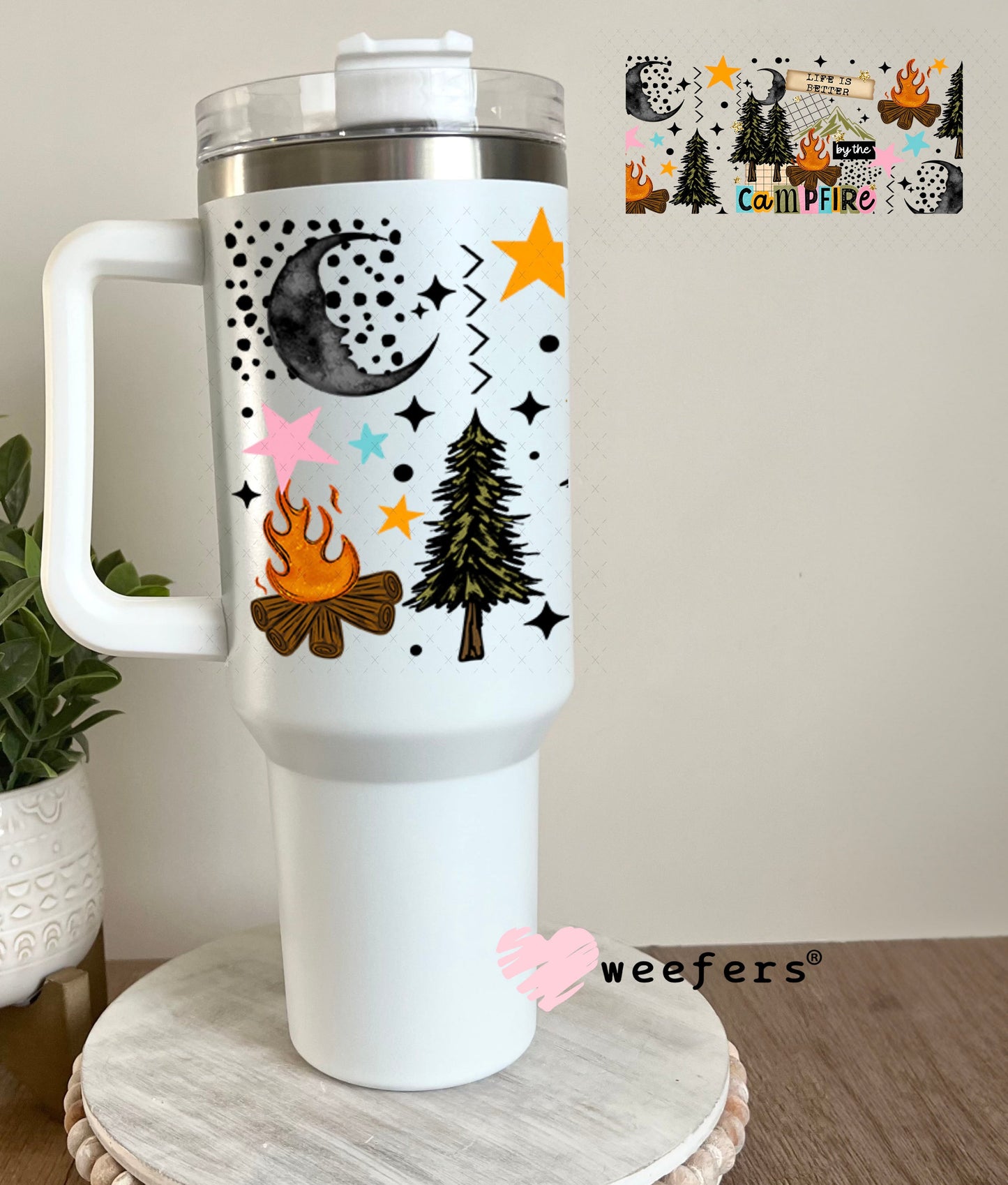 UV DTF Cup Wraps - Campfire 40oz Tumbler Weefers