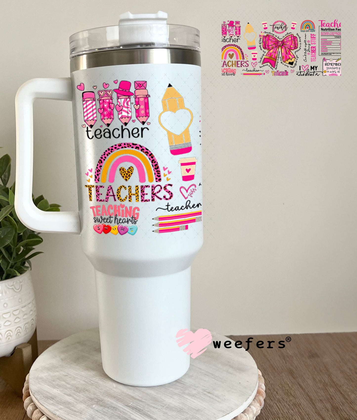 UV DTF Cup Wraps - Teacher Quotes 40oz Tumbler Weefers