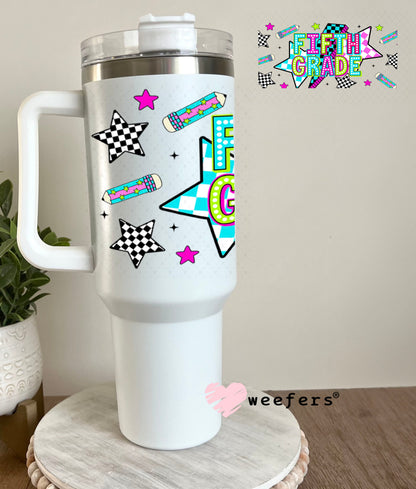 UV DTF Cup Wraps - Fifth Grade Checkered 40oz Tumbler Weefers