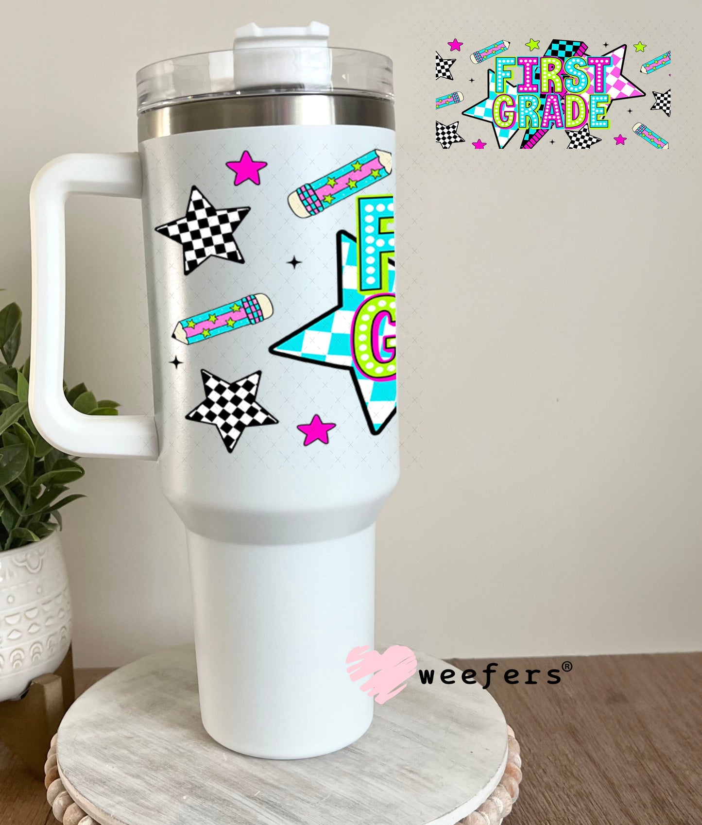 UV DTF Cup Wraps - First Grade Checkered 40oz Tumbler Weefers