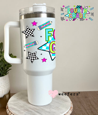 UV DTF Cup Wraps - Fourth Grade Checkered 40oz Tumbler Weefers