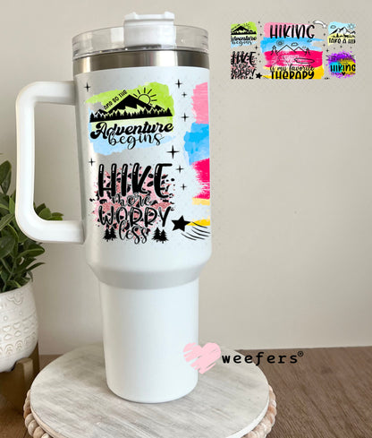 UV DTF Cup Wraps - Hiking is my Favorite Therapy 40oz Tumbler Weefers