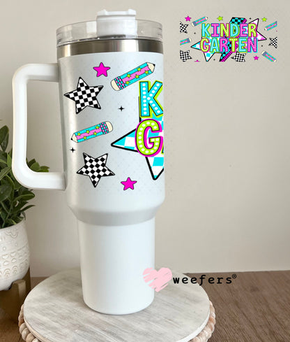 UV DTF Cup Wraps - Kindergarten Checkered 40oz Tumbler Weefers