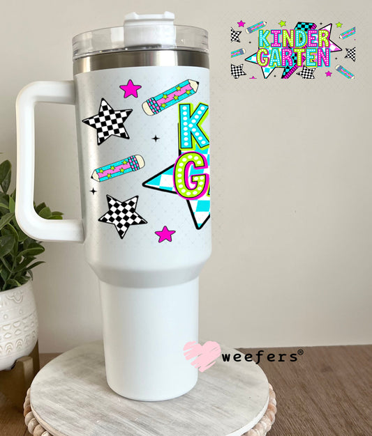 UV DTF Cup Wraps - Kindergarten Checkered 40oz Tumbler Weefers