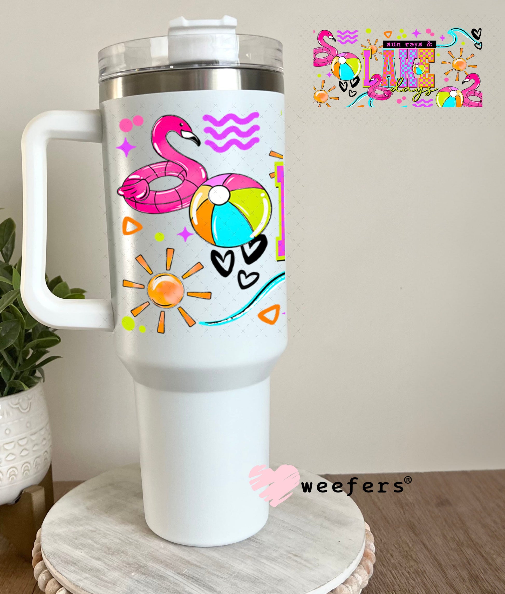 UV DTF Cup Wraps - Sun Rays and Lake Days 40oz Tumbler Weefers