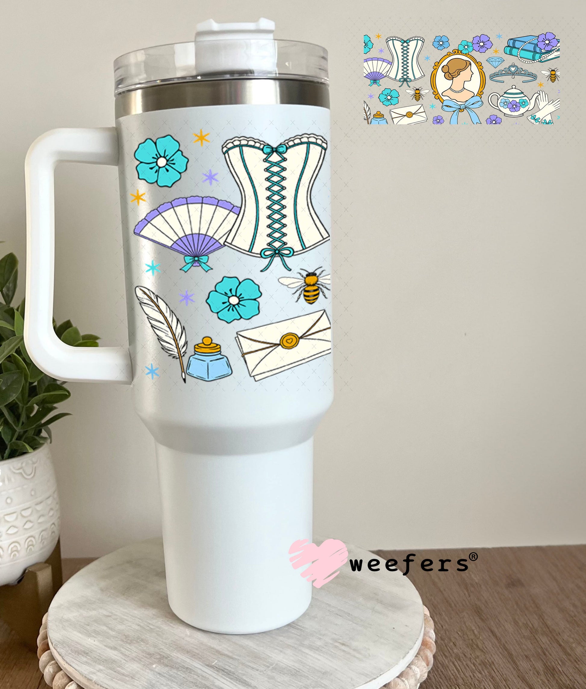 UV DTF Cup Wraps - Victorian Era Bridgerton 40oz Tumbler Weefers