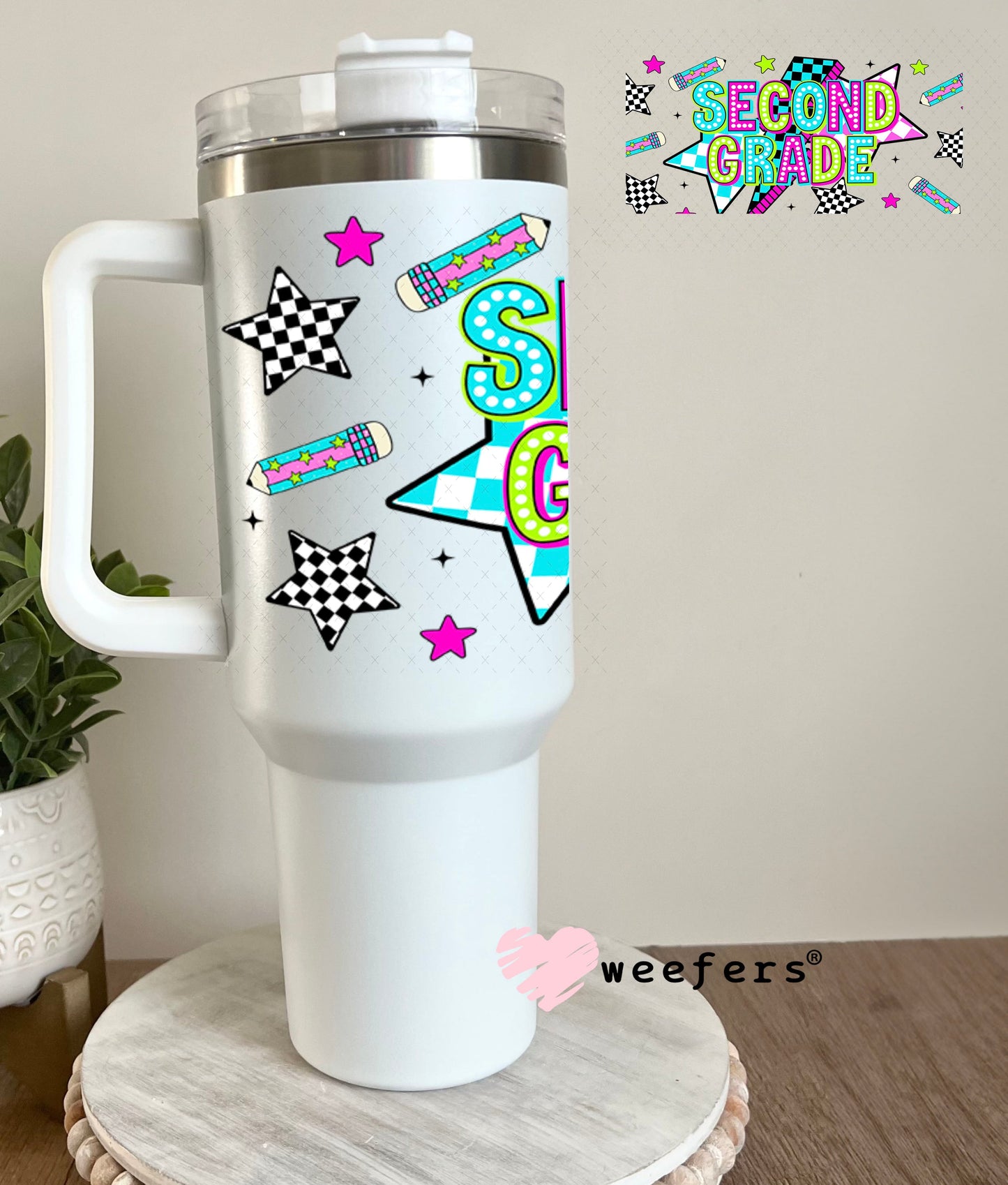 UV DTF Cup Wraps - Second Grade Checkered 40oz Tumbler Weefers