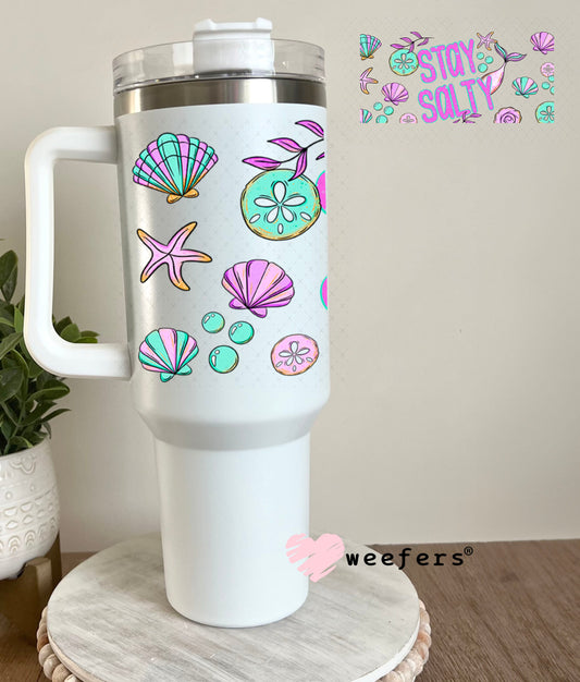UV DTF Cup Wraps - Stay Salty Teal Purple 40oz Tumbler Weefers