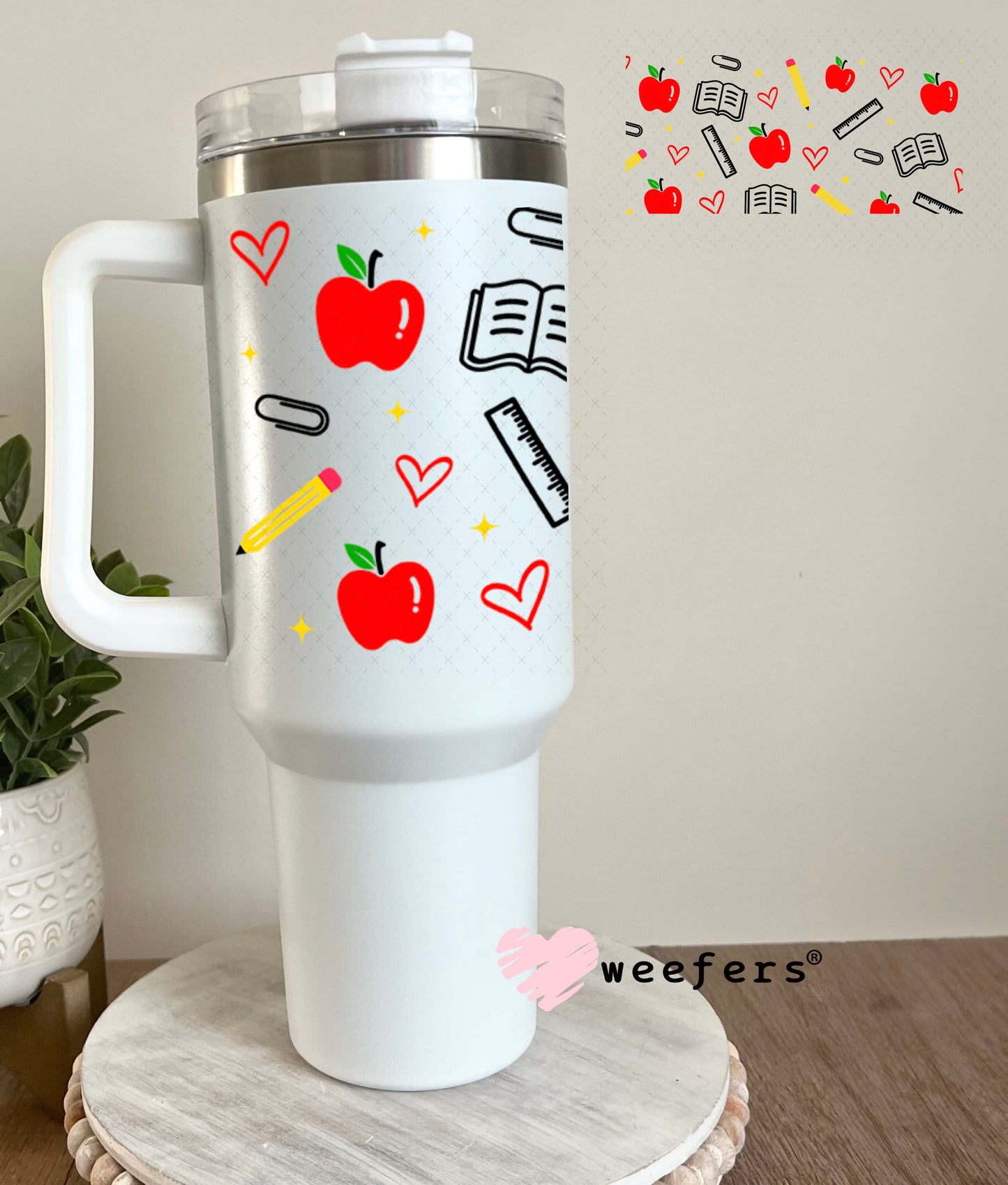 UV DTF Cup Wraps - Teacher School Days 40oz Tumbler Weefers