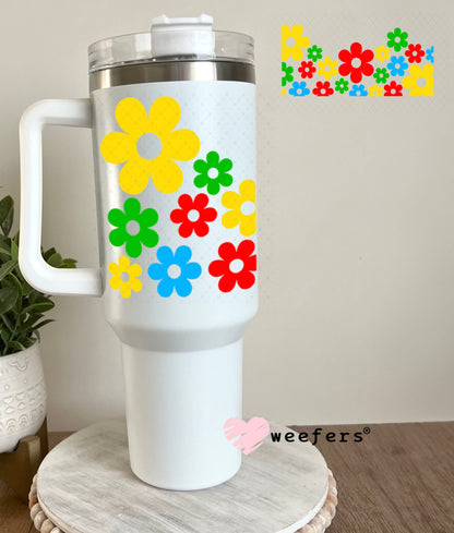 UV DTF Cup Wraps - Autism Awareness Flowers 40oz Tumbler Weefers