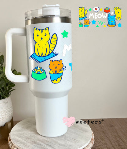 UV DTF Cup Wraps - Meow Cats 40oz Tumbler Weefers