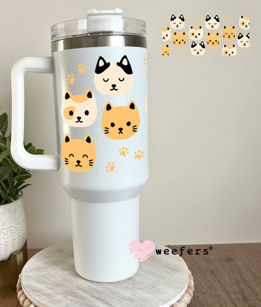 UV DTF Cup Wraps - Cat Heads 40oz Tumbler Weefers