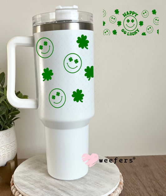 UV DTF Cup Wraps - Happy Go Luck 40oz Tumbler Weefers