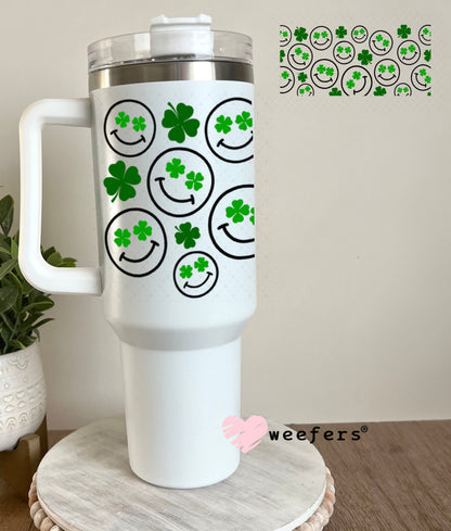 UV DTF Cup Wraps - St Patrick's Day Happy Faces 40oz Tumbler Weefers